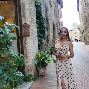 Zara Cream and Black Polka Dot Dress